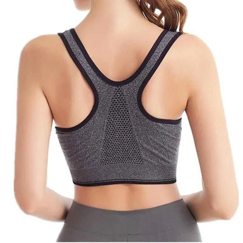 Front Zipper Seamless Sport Bra