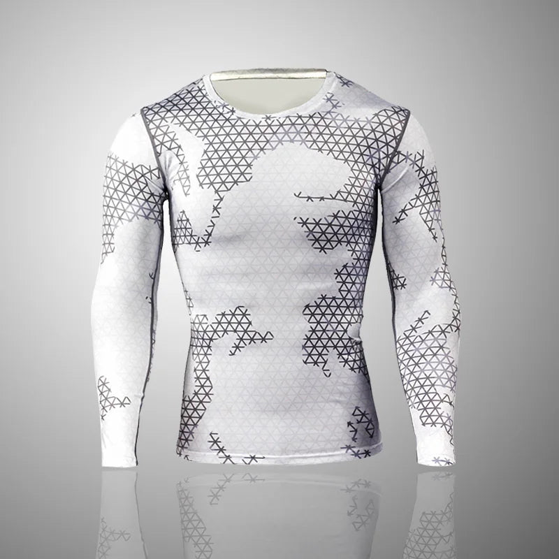 Camouflage Long Sleeve Compression T Shirt