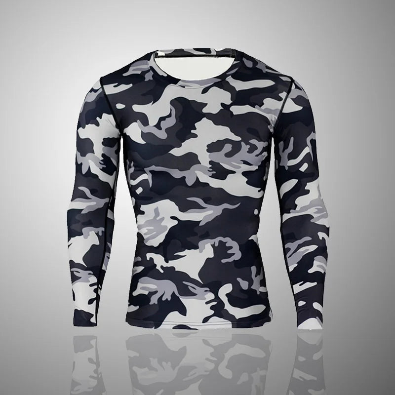 Camouflage Long Sleeve Compression T Shirt