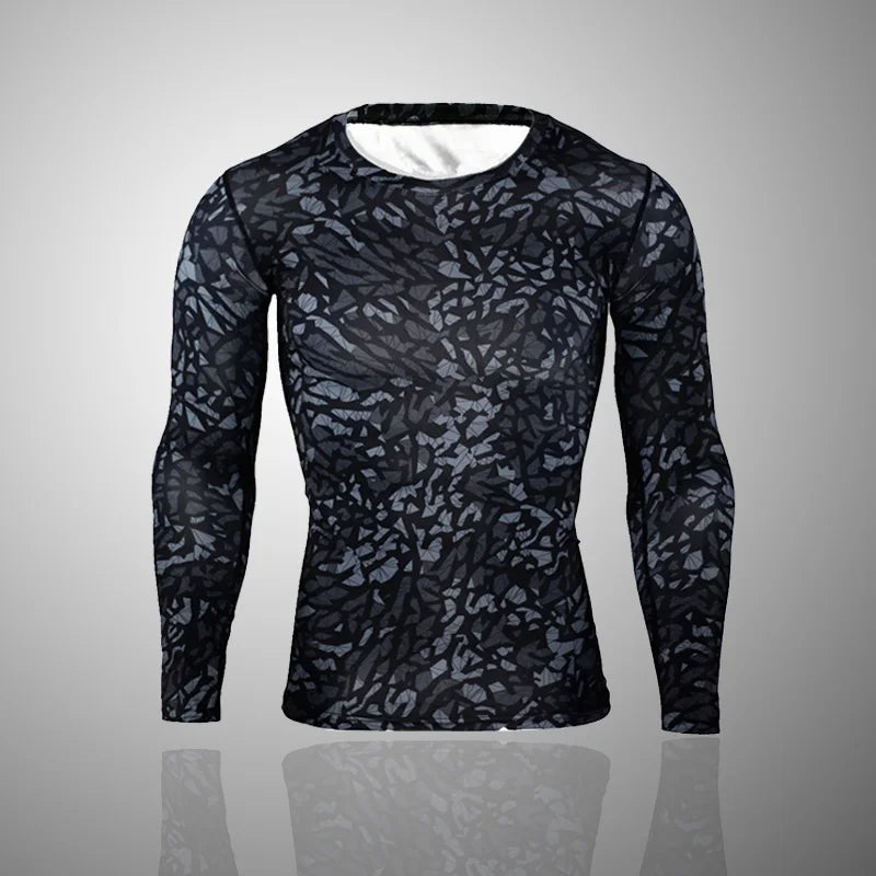 Camouflage Long Sleeve Compression T Shirt