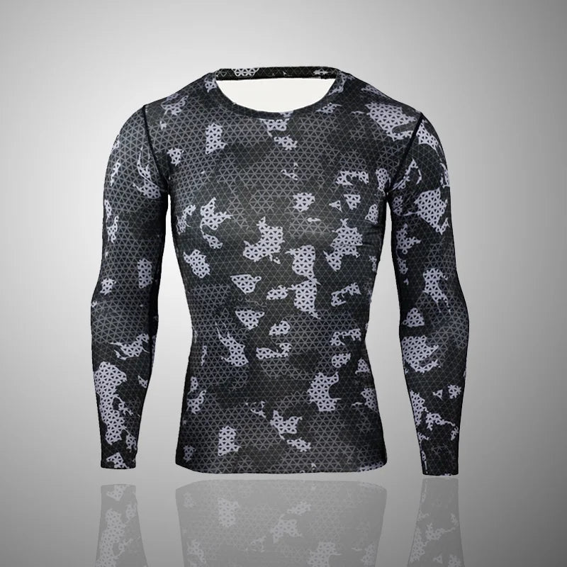 Camouflage Long Sleeve Compression T Shirt