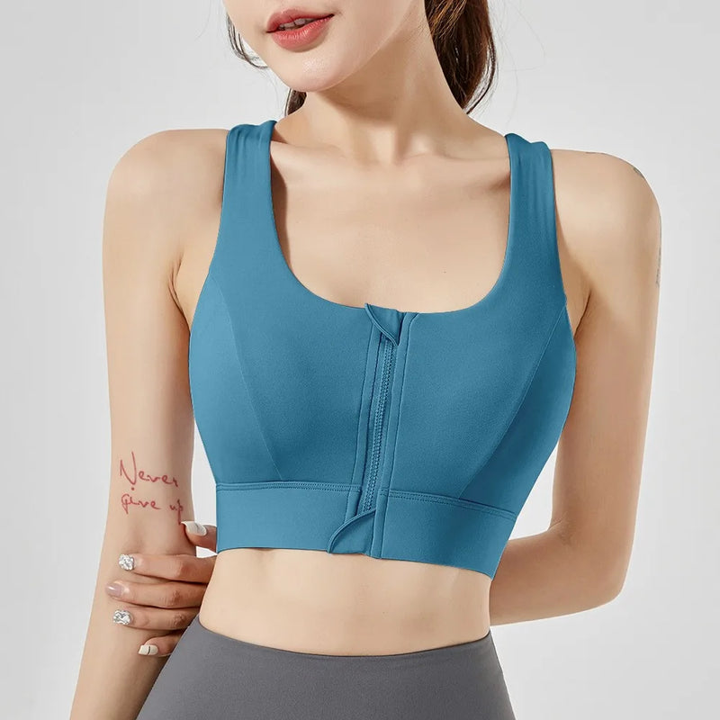 Front Zipper Sports Bra Shock-proof Sports Underwear