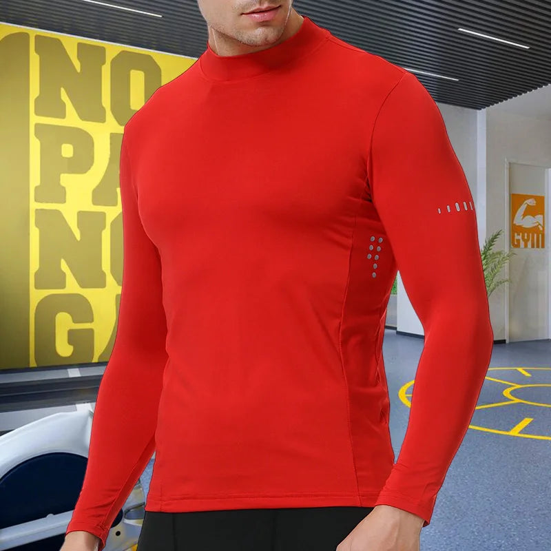 High Collar Breathable Compression Shirt