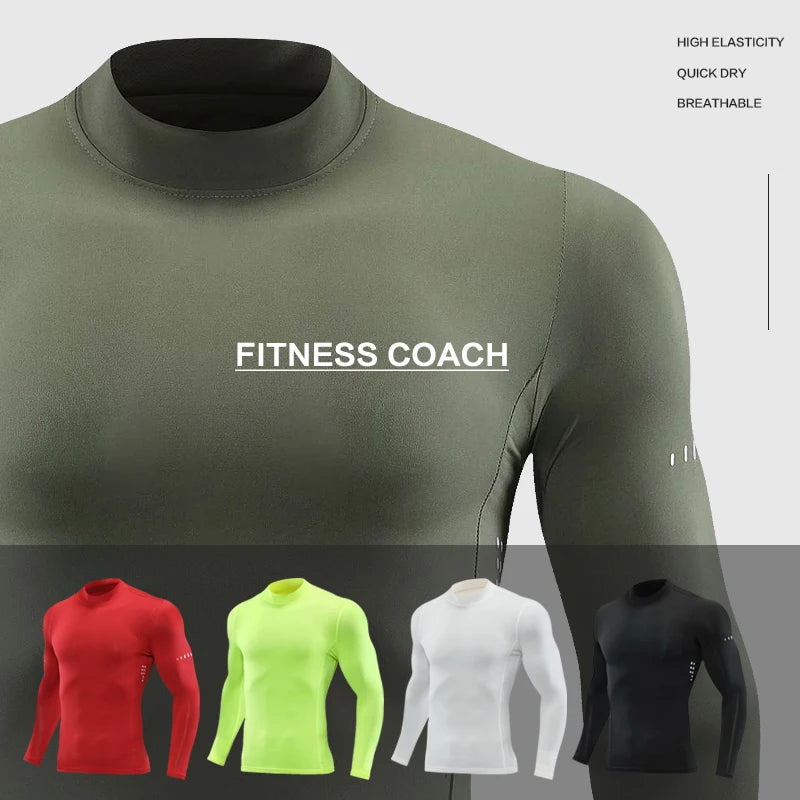 High Collar Breathable Compression Shirt