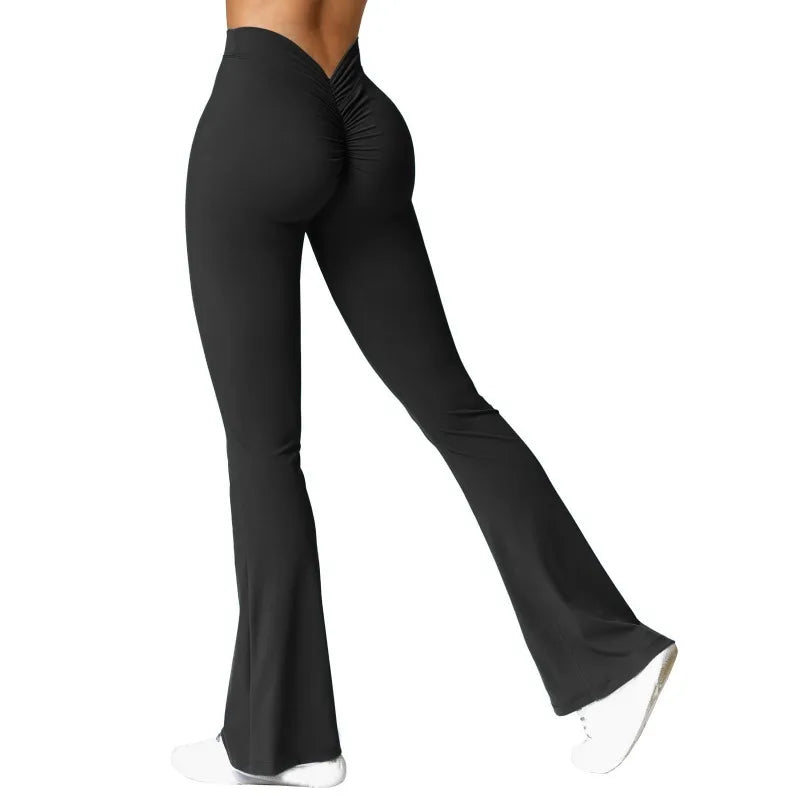 Flare Leggings Tights Pocket Yoga Pants Women Bell-bottoms